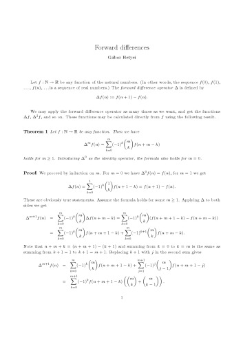 Forward differences [expository notes]