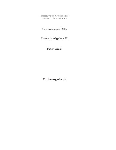 Lineare Algebra II [Lecture notes]