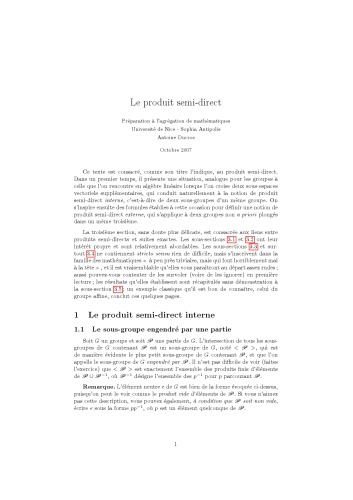 Le produit semi-direct [expository notes]