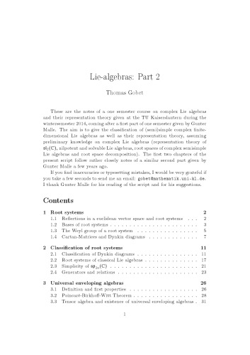 Lie-algebras: Part 2 [Lecture notes]