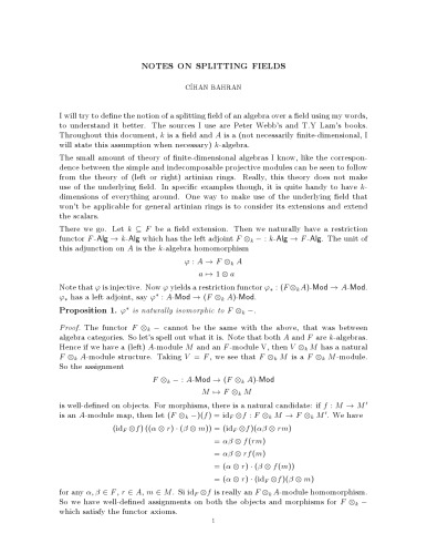 Notes on splitting fields [Lecture notes]