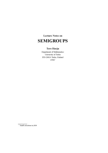 Lecture notes on semigroups, 1996