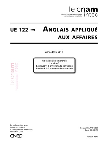 UE 122 Anglais applique aux affaires 122 Série 3