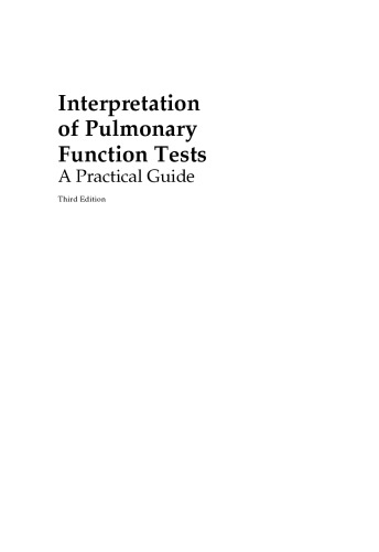 Interpretation of pulmonary function tests : a practical guide