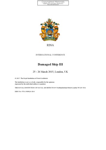 Damaged ship III international conference ; 25 - 26 March 2015, London, UK ; [papers]