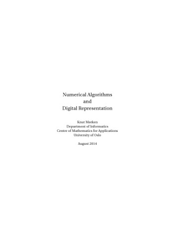 Numerical algorithms and digital representation