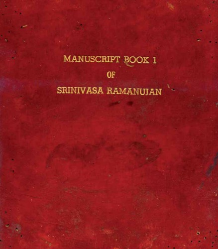 Manuscript book 1 of Srinivasa Ramanujan