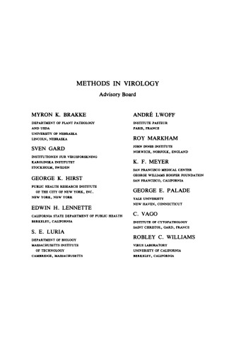 Methods in Virology, Volume 8