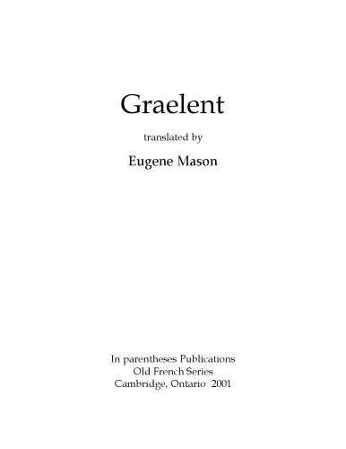 Graelent, translated by Eugene Mason