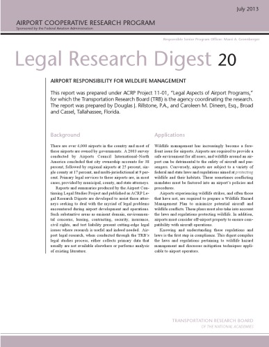 Airport Responsibility for Wildlife Management