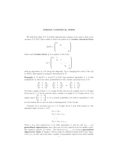 Jordan canonical form