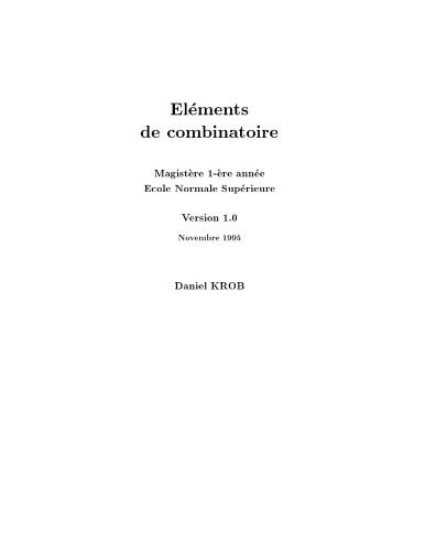 Eléments de combinatoire