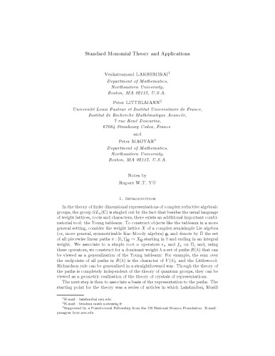 Standard Monomial Theory and Applications