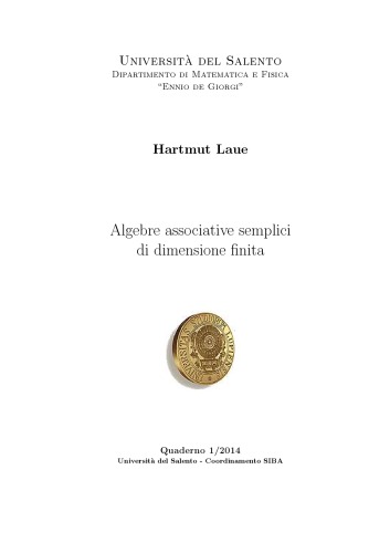 Algebre associative semplici di dimensione finita [expository notes]