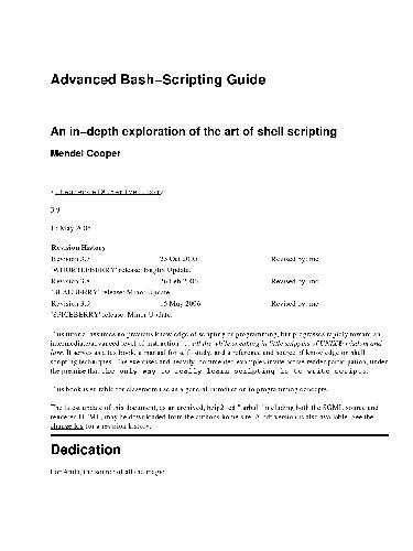 Advanced Bash−Scripting Guide