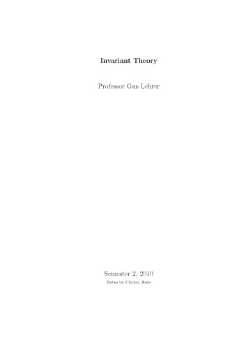 Invariant Theory