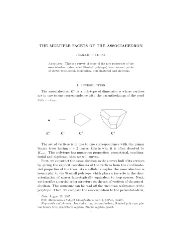 The Multiple facets of the associahedron