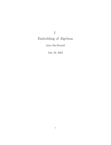 Embedding of Algebras