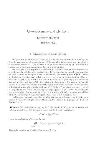 Gaussian maps and plethysm