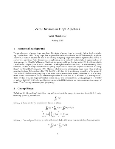 Zero Divisors in Hopf Algebras