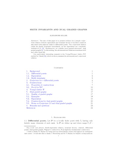 Smith invariants and dual graded graphs