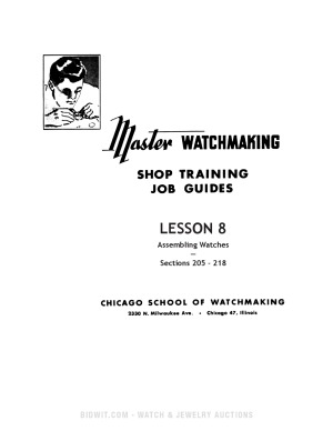 Master Watchmaking Lesson 8