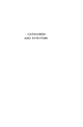 Categories and functors