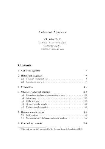 Coherent Algebras