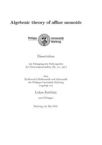 Algebraic theory of affine monoids