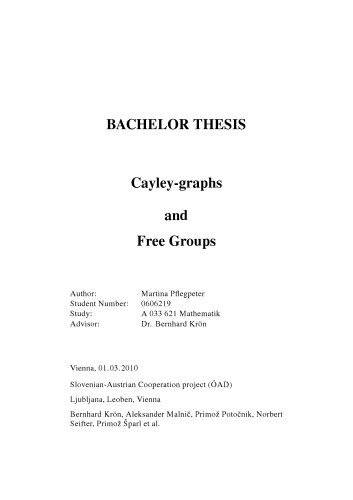 Cayley-graphs and Free Groups [Bachelor thesis]