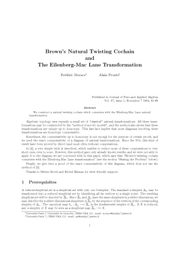 Brown’s natural twisting cochain and the Eilenberg-Mac Lane transformation