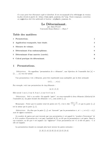 Le Déterminant