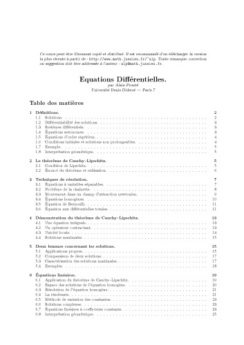 Equations Différentielles