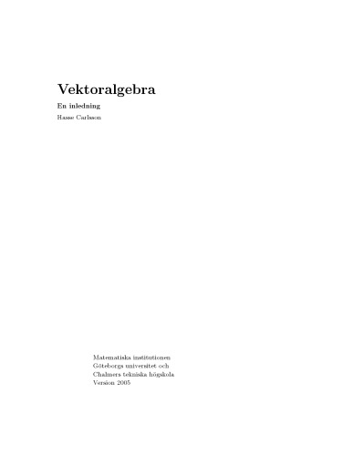 Vektoralgebra: En inledning