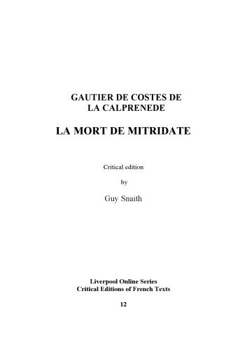 La mort de Mitridate