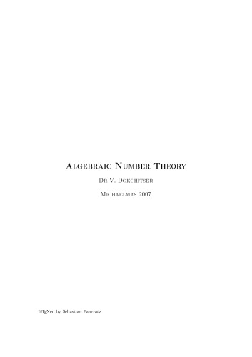 Algebraic Number Theory