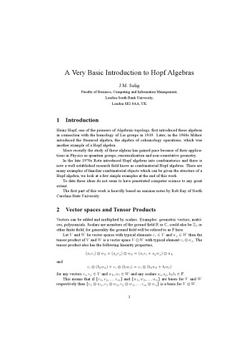 A Very Basic Introduction to Hopf Algebras [expository notes]