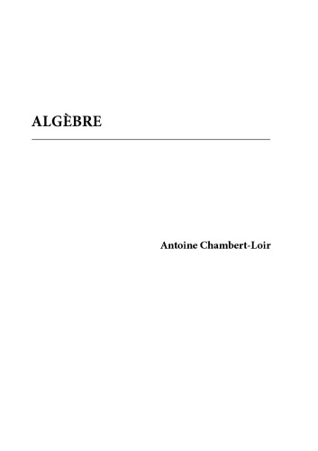 Algèbre [Lecture notes]]