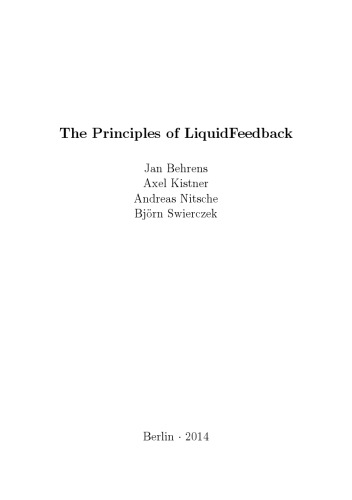 The Principles of Liquid Feedback