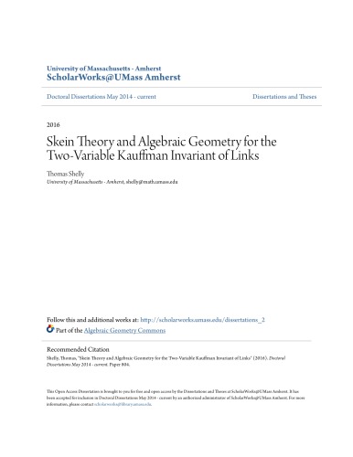 Skein Theory and Algebraic Geometry for the Two-Variable Kauffman Invariant of Links [PhD thesis]