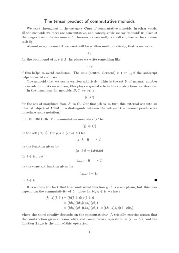 The tensor product of commutative monoids [expository notes]