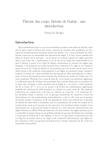 Théorie des corps, théorie de Galois : une introduction [expository notes]