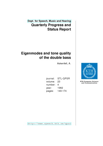 [Report] Eigenmodes and Tone Quality of the Double Bass