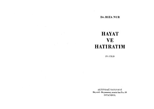 Hayat ve Hatıratım