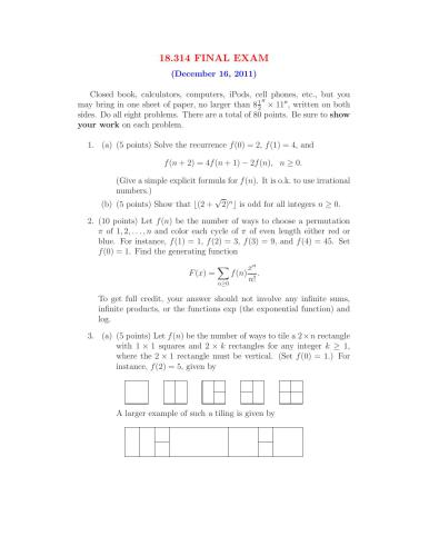 Combinatorial analysis [Lecture notes]