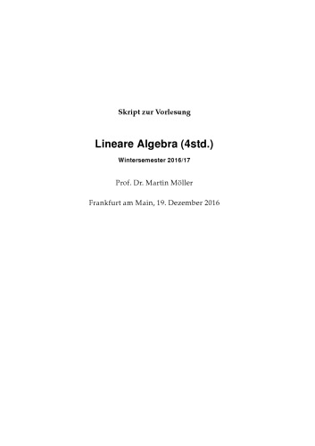 Lineare Algebra [Lecture notes]