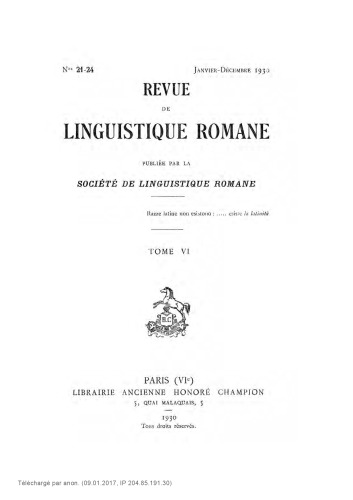 Revue de linguistique romane