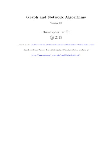 Graph and Network Algorithms [Lecture notes]