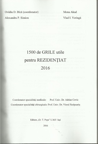 1500 de Grile utile pentru Rezidențiat (Iasi)