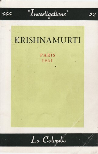 Paris 1961 : Causeries